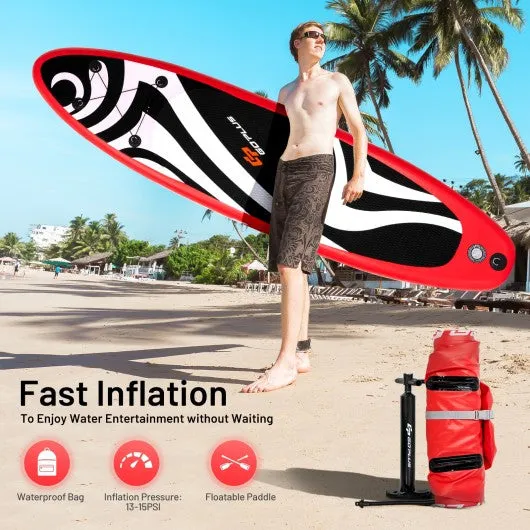 10' Inflatable Stand up Adjustable Fin Paddle Surfboard with Bag