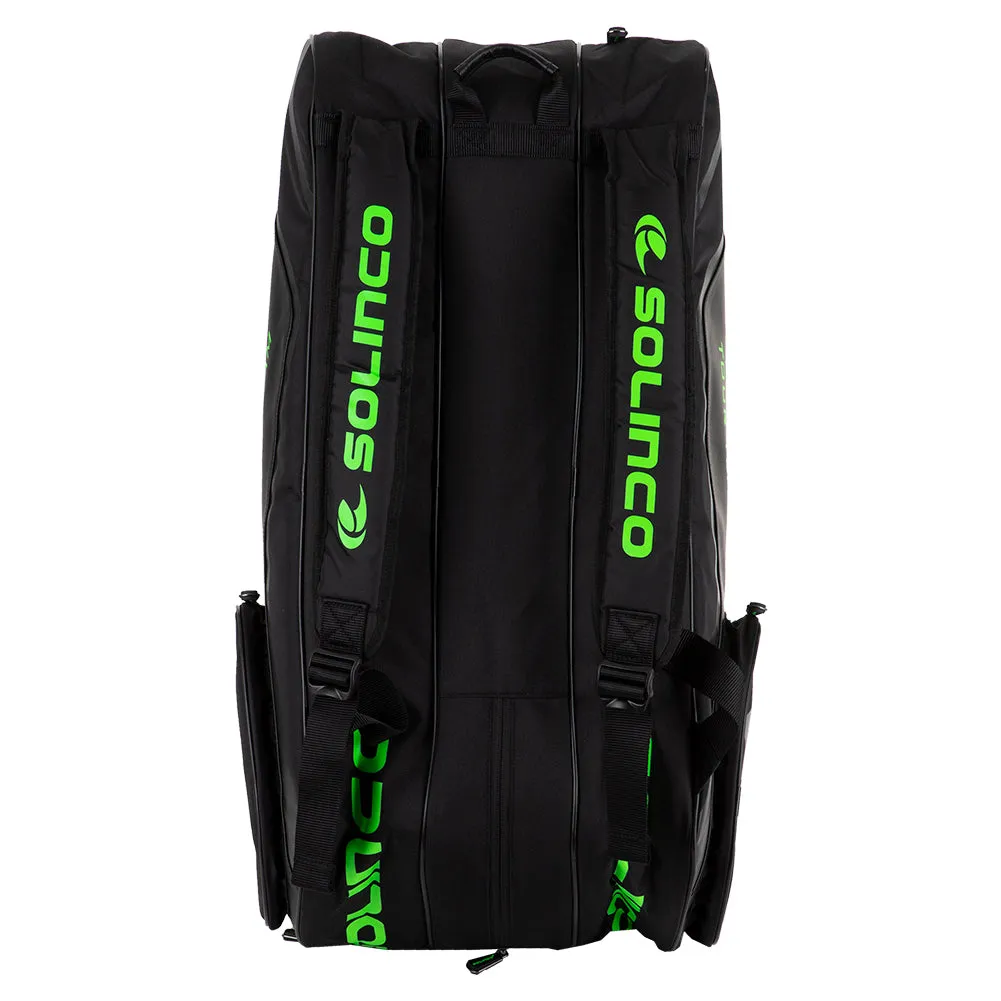 15-Pack Tour Team Tennis Racquet Bag Black and Neon Green