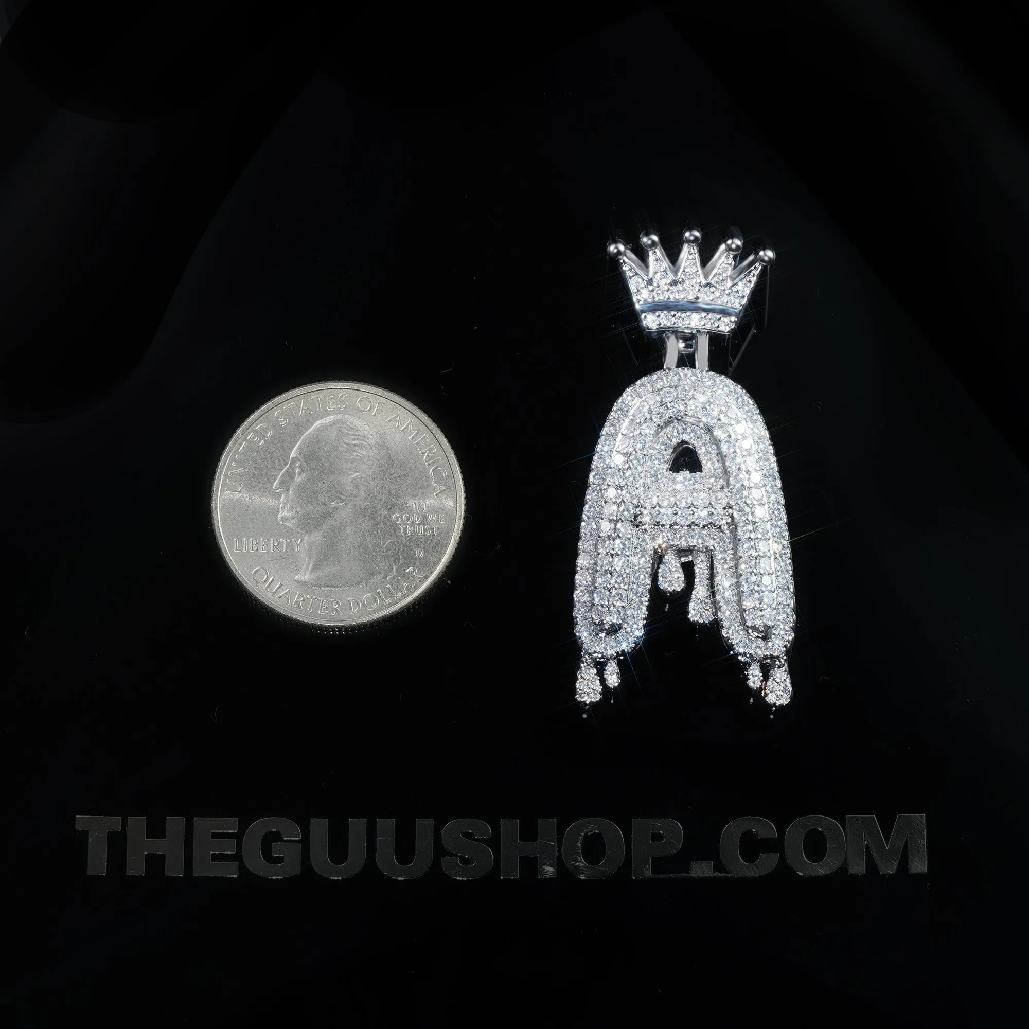 22mm  Iced Micro-inlay Zircon Crown Letter Hip Hop Pendant # Rapper Chain