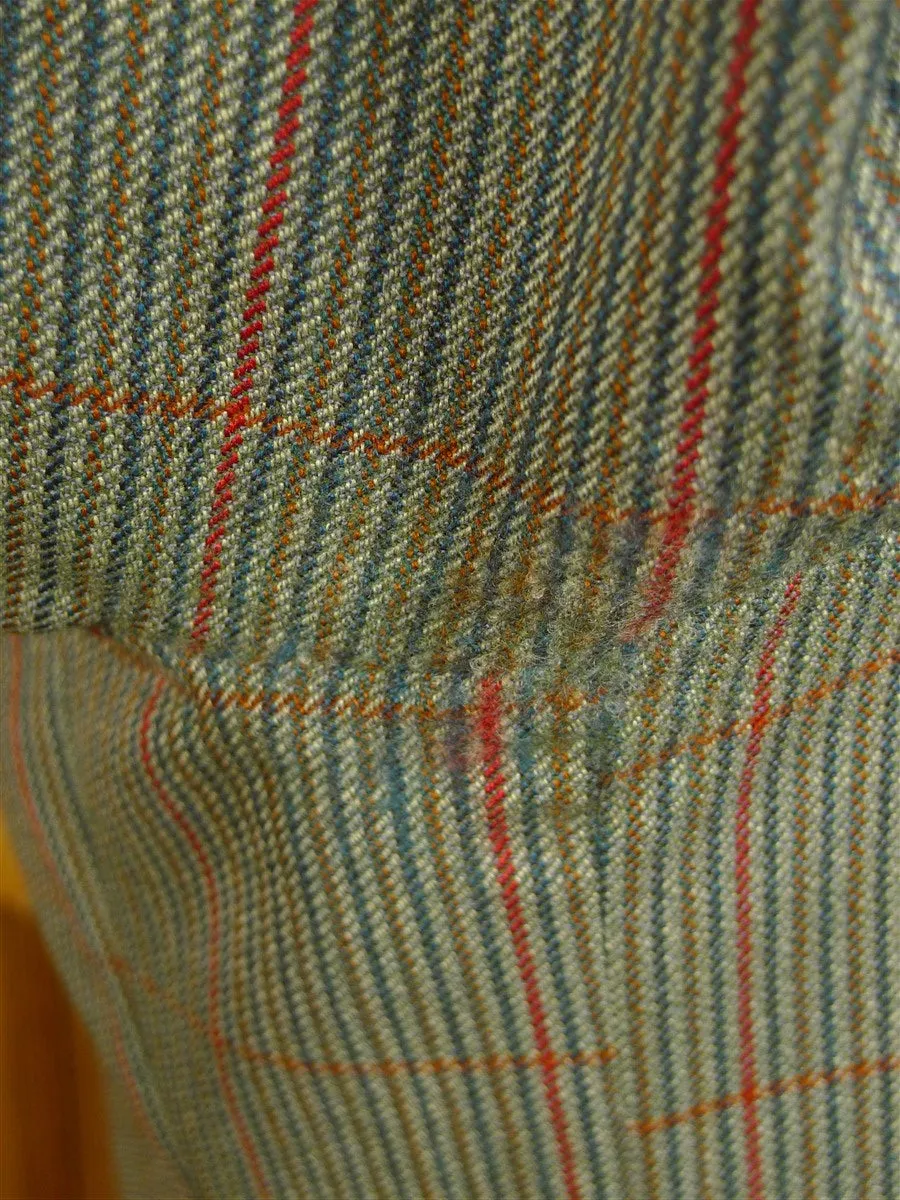 24/0929 vintage john kent savile row bespoke green / red wp check tweed country suit 41-42 short to regular