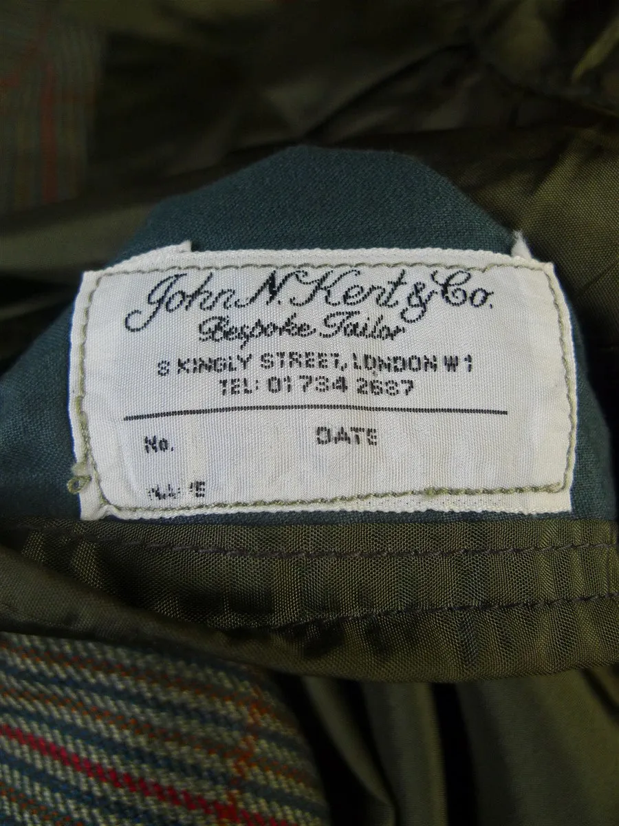 24/0929 vintage john kent savile row bespoke green / red wp check tweed country suit 41-42 short to regular