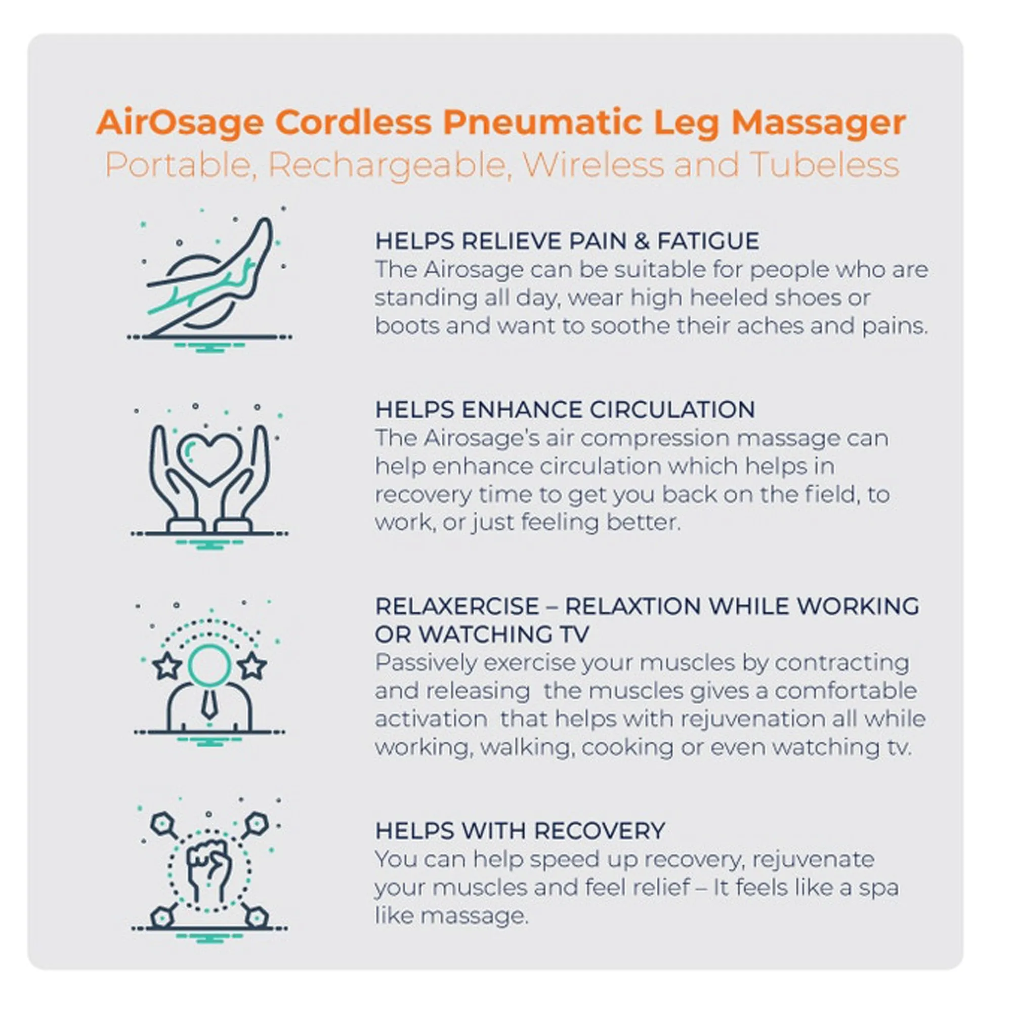 AirOsage Cordless & Portable Air Leg-Arm Massage