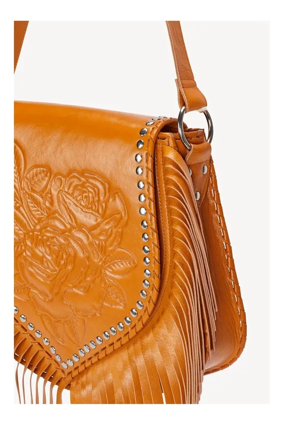 Akaroa Rose Leather Tan Shoulder Bag