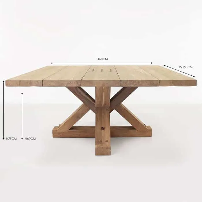 Alex Reclaimed Teak Square Outdoor Dining Table