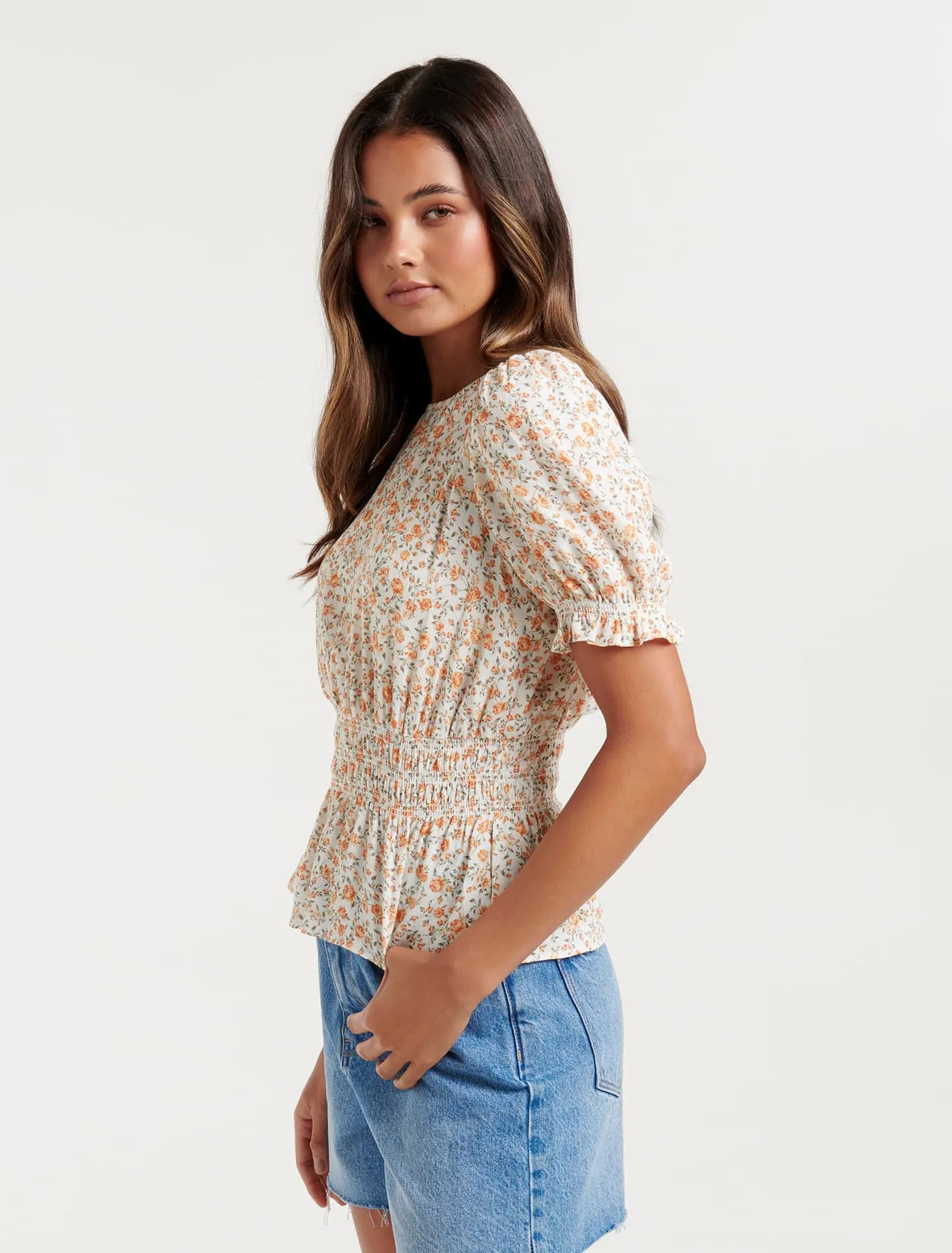 Alyssa Shirred Waist Blouse