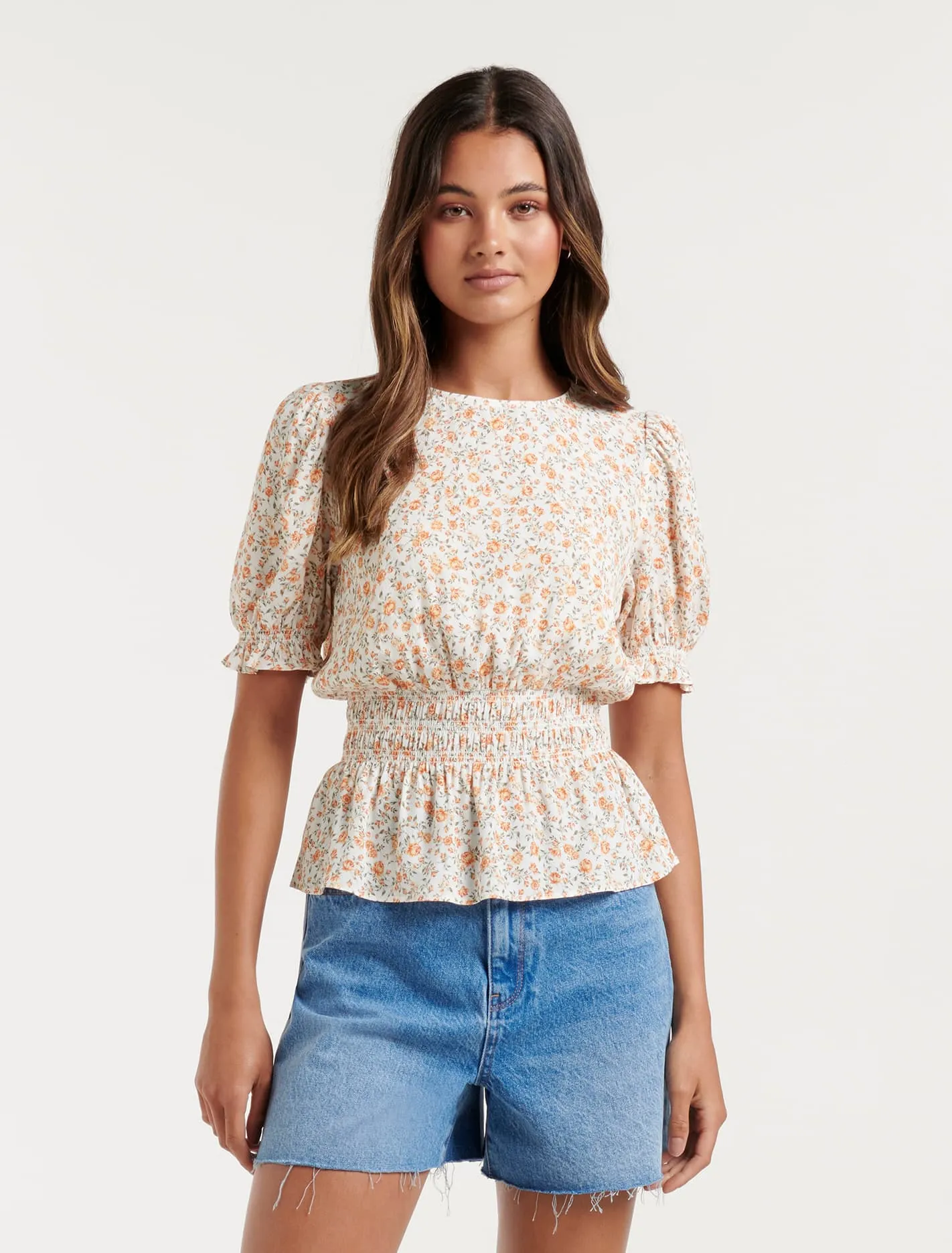 Alyssa Shirred Waist Blouse