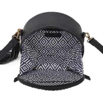 Ampere Creations "Suzie" Round Crossbody Bag- Black