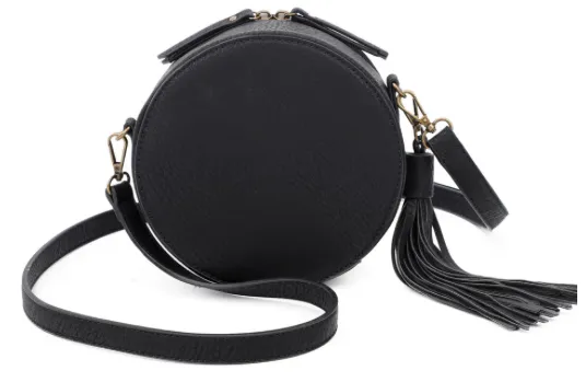 Ampere Creations "Suzie" Round Crossbody Bag- Black