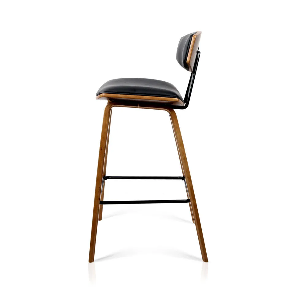 Artiss Set of 2 PU Leather Bar Stools - Black