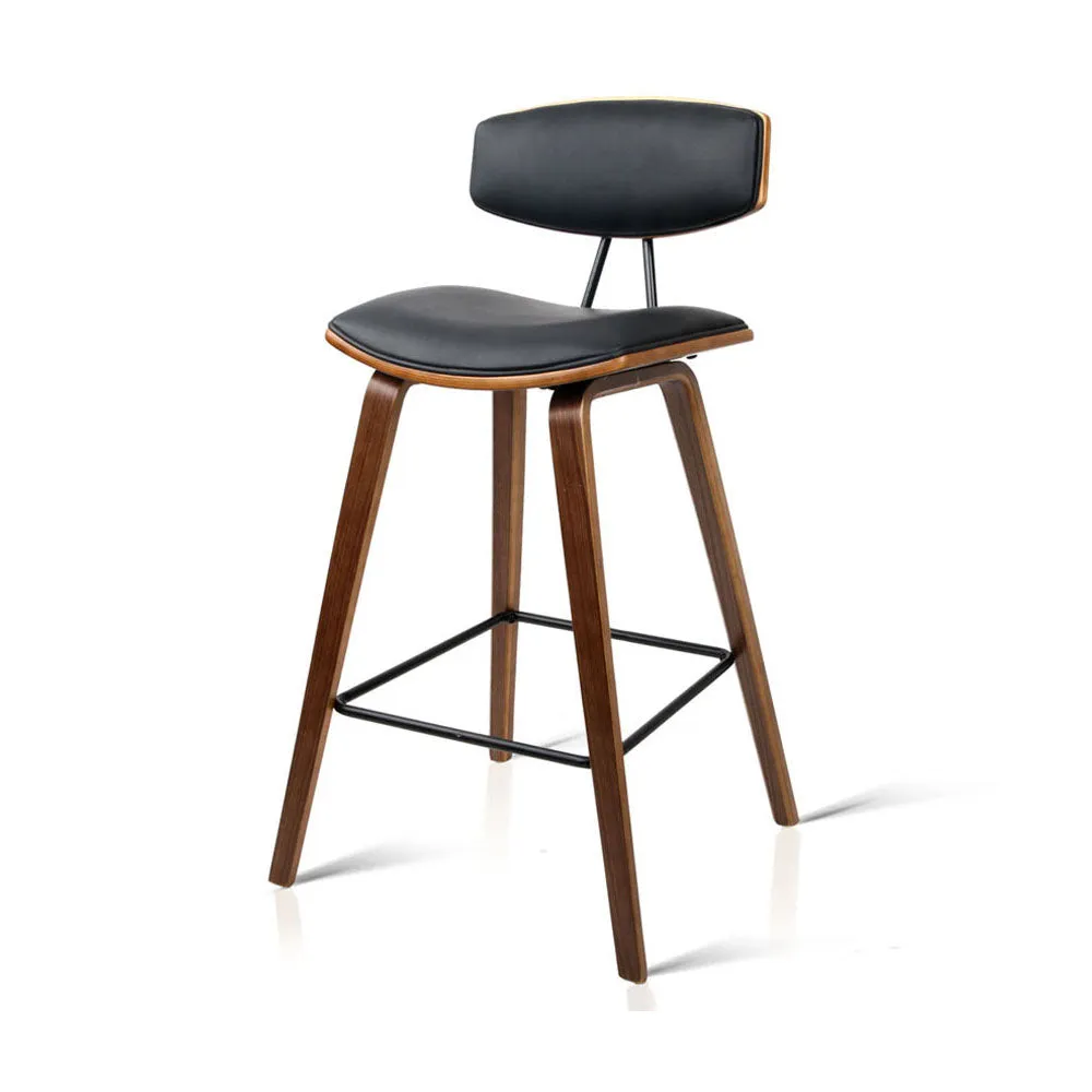 Artiss Set of 2 PU Leather Bar Stools - Black