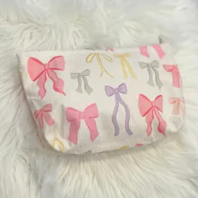 Bag of Bows Bow Patterned Corduroy Makeup Bag