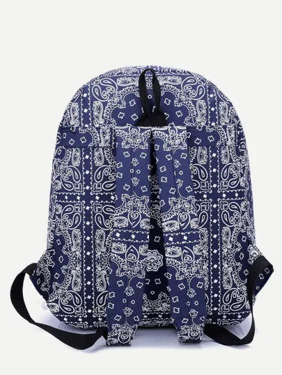 Bandana paisley design backpack school travel book bag