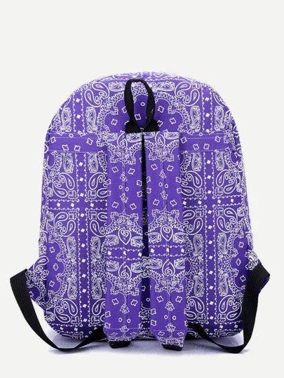 Bandana paisley design backpack school travel book bag