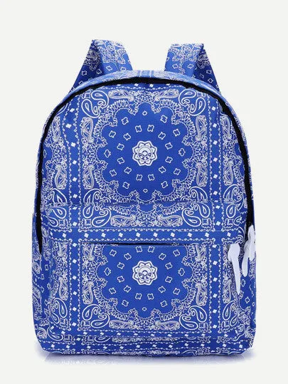 Bandana paisley design backpack school travel book bag