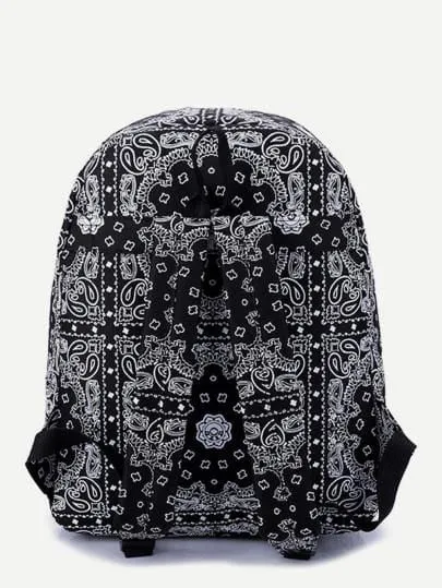 Bandana paisley design backpack school travel book bag