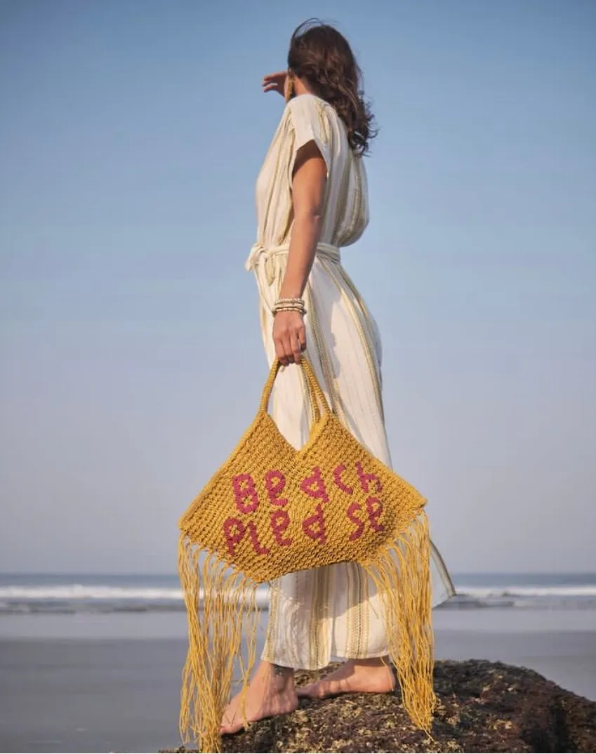 Beach Please Macrame Fringe Bag