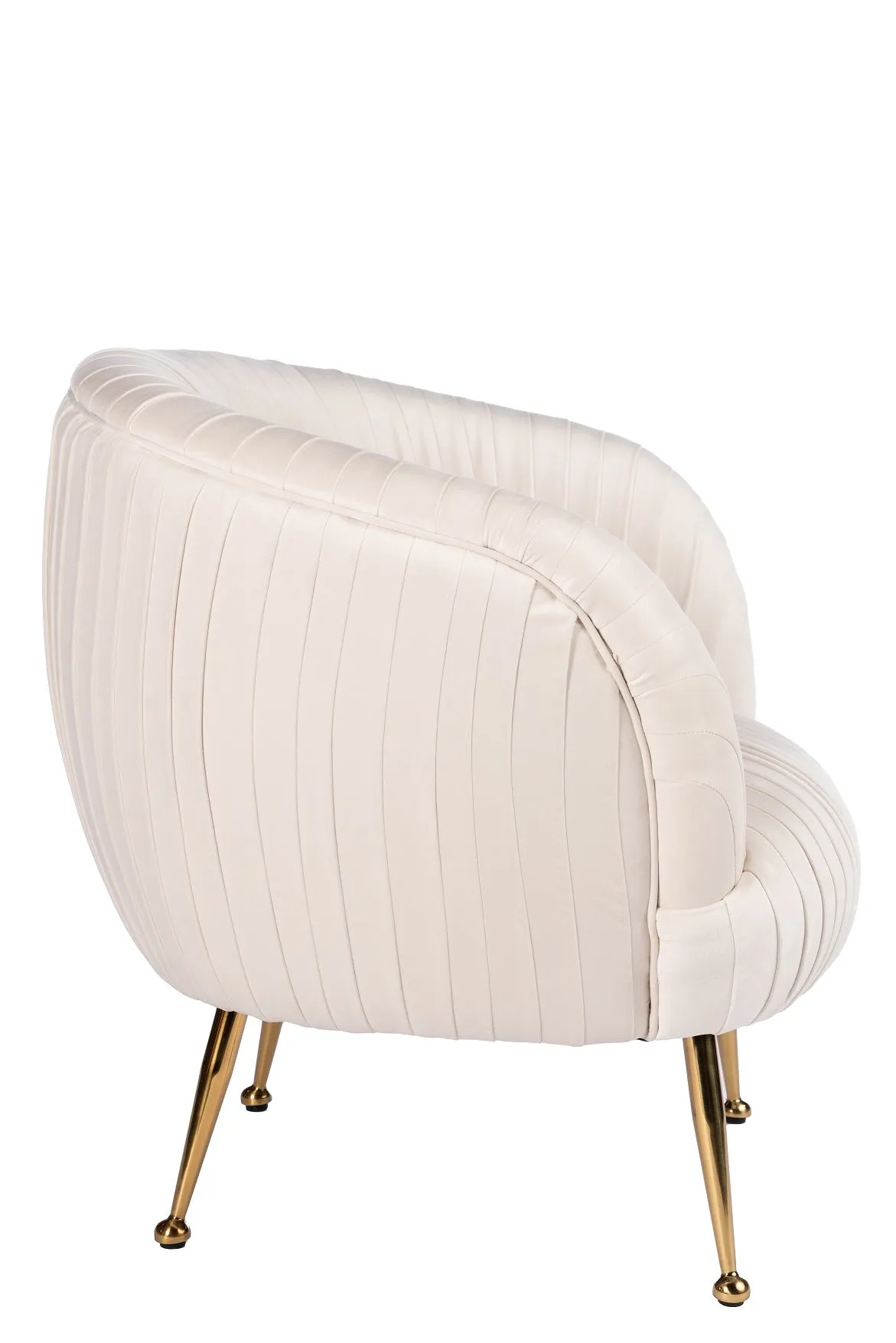 Beatrice Draped Lounge Armchair in Off White