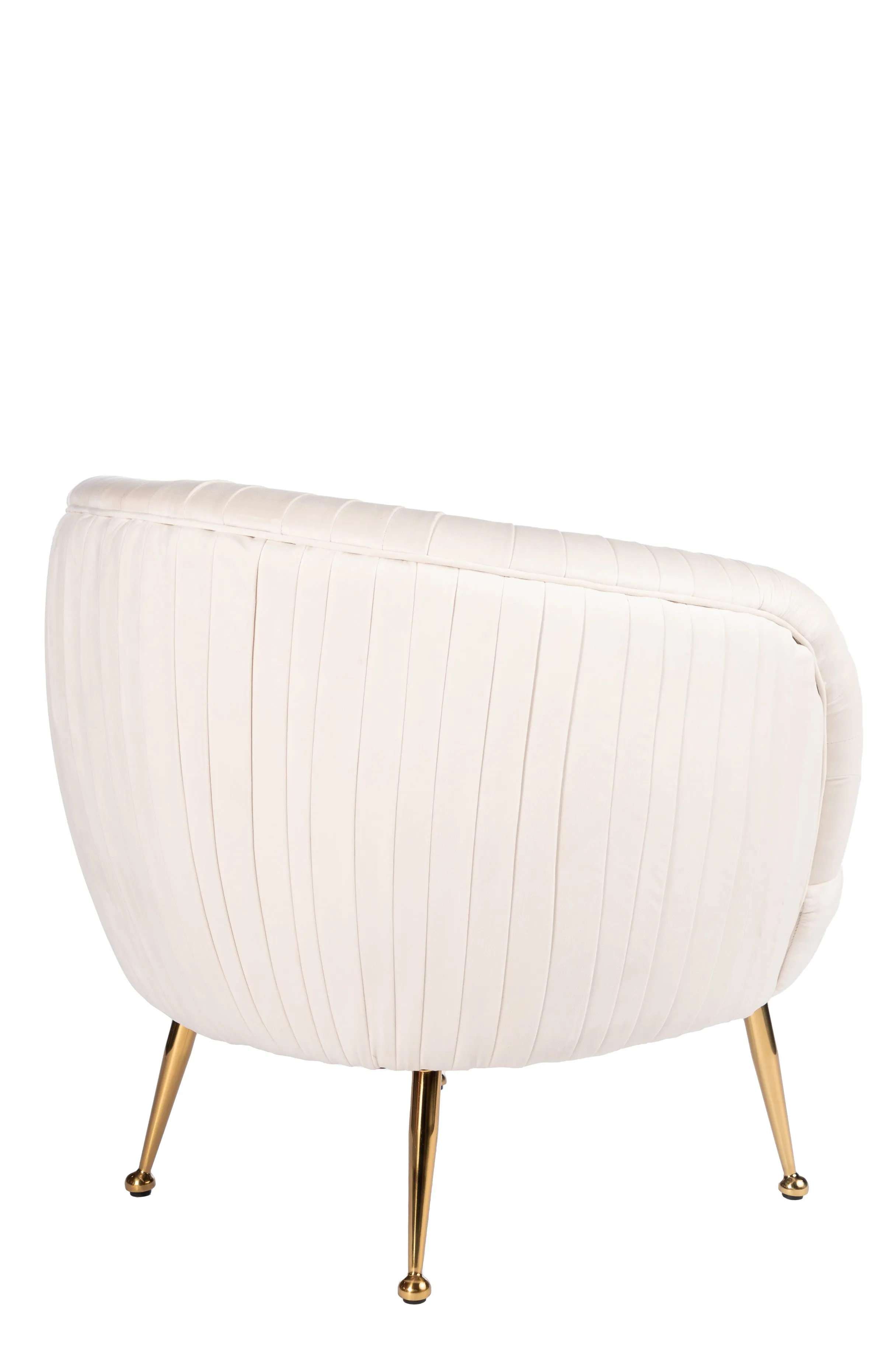 Beatrice Draped Lounge Armchair in Off White