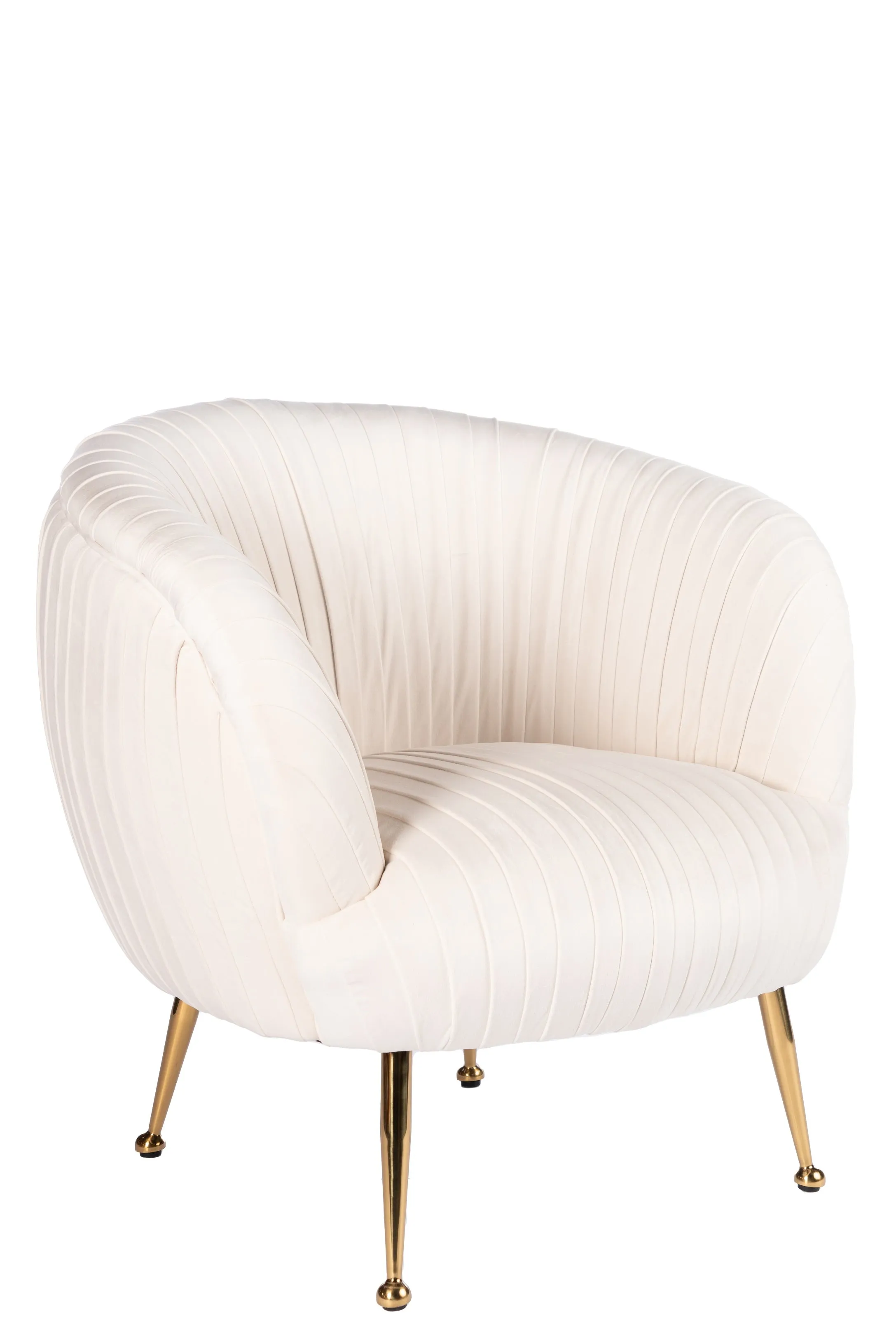 Beatrice Draped Lounge Armchair in Off White