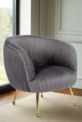 Beatrice Draped Lounge Chair in Gray