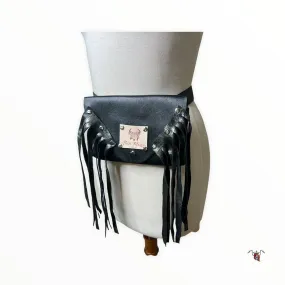 Black Baddie Fringe Belt Purse