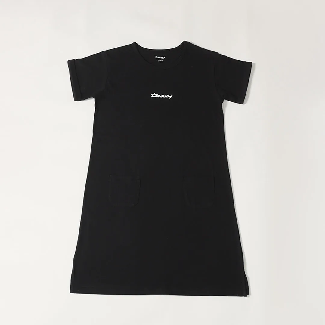 Black - Girls Pocket Dress