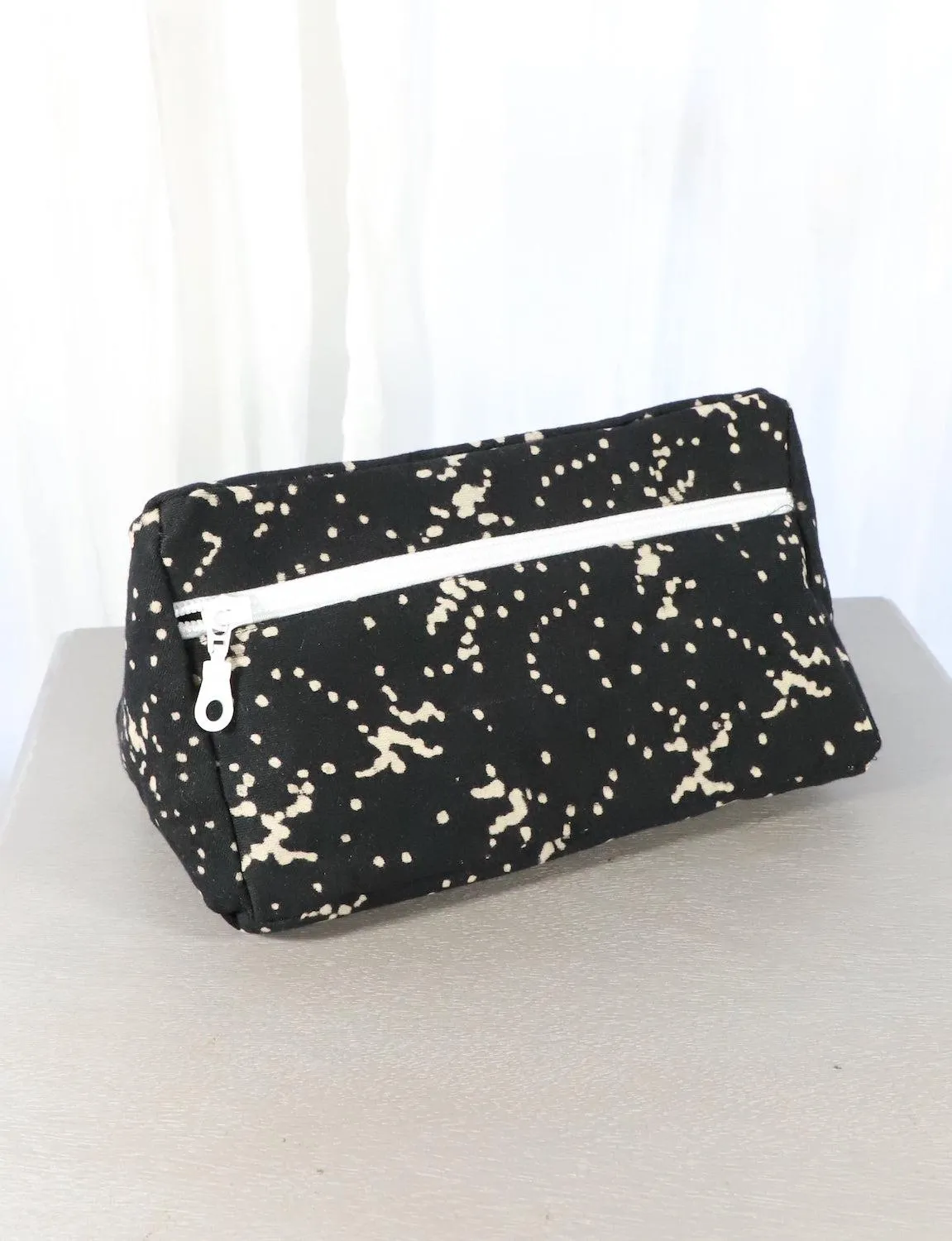 Black Toiletry Bag- Dots or Floral