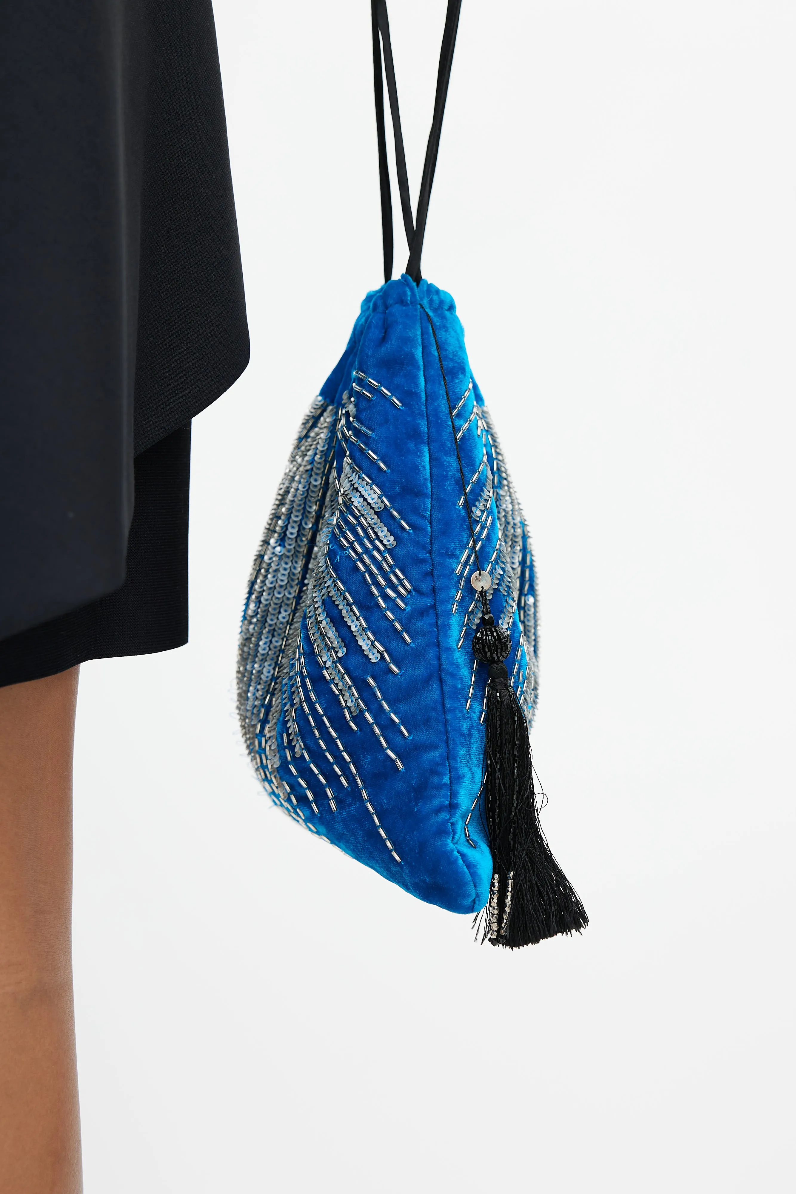 Blue Velvet Sequin Clutch