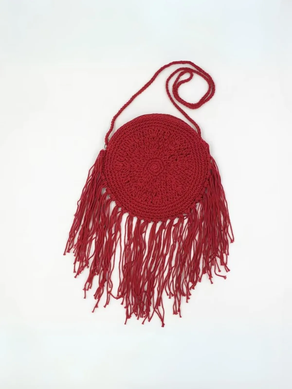 Boho Princess Crochet Red Crossbody Bag