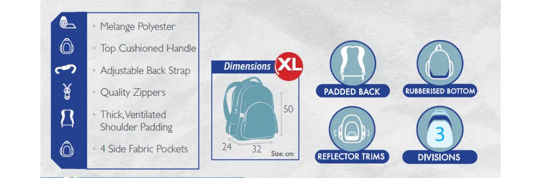 Boomerang - XL School Bag (Small Wheels)