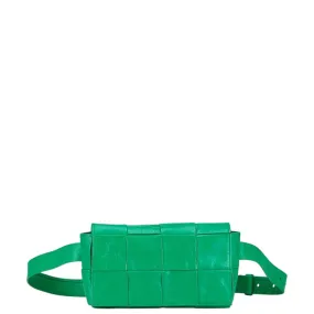 Bottega Veneta Cassette Waist Bag Green Calfskin