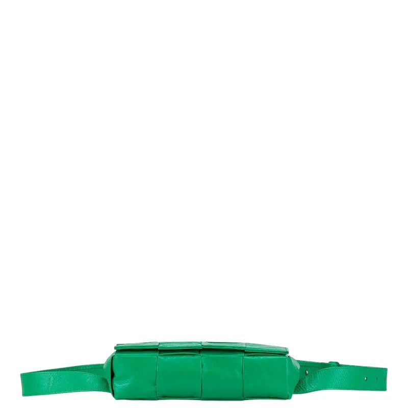 Bottega Veneta Cassette Waist Bag Green Calfskin