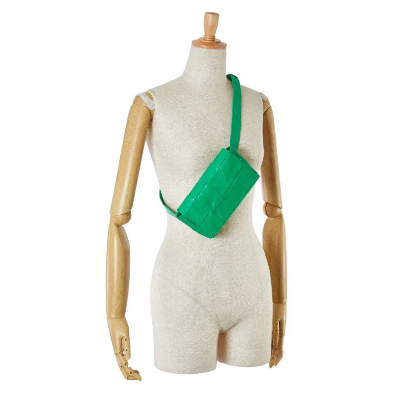 Bottega Veneta Cassette Waist Bag Green Calfskin