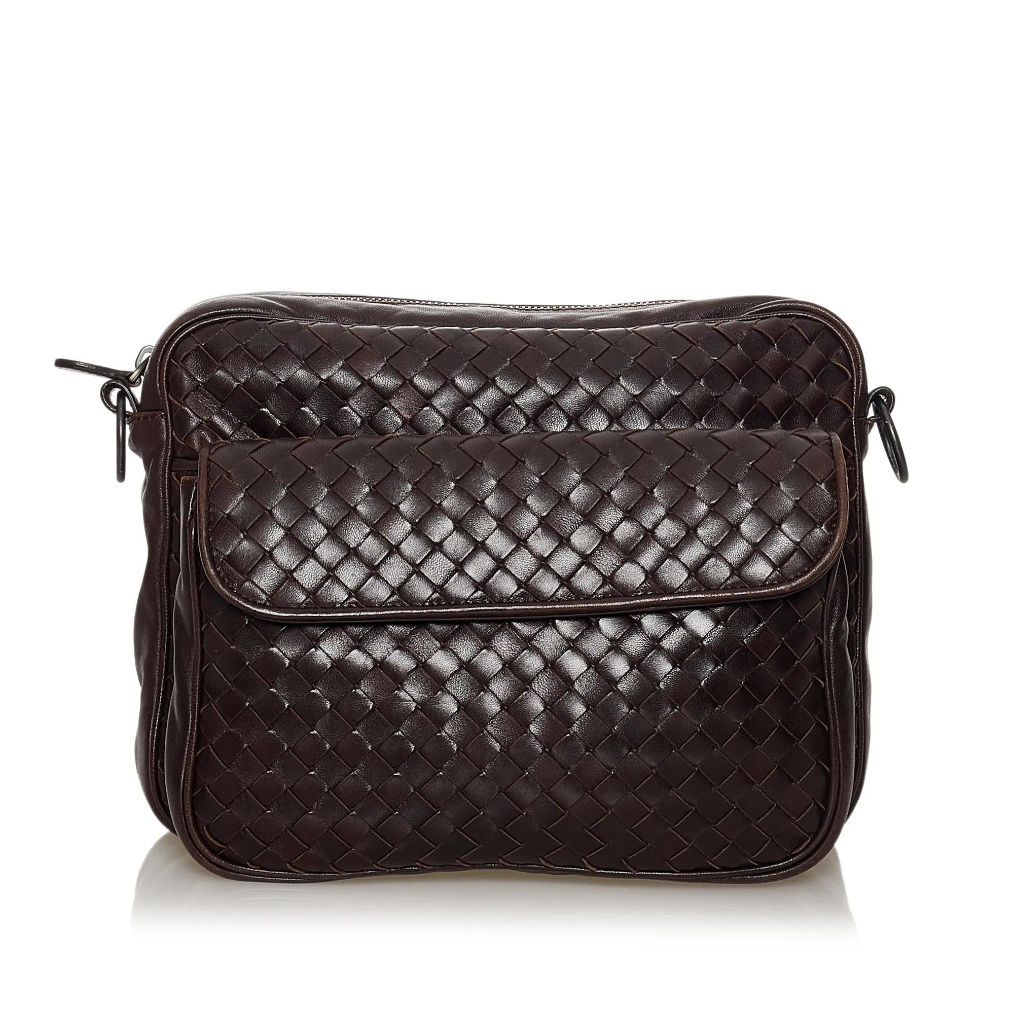 Bottega Veneta Intrecciato Leather Crossbody Bag (SHG-33424)