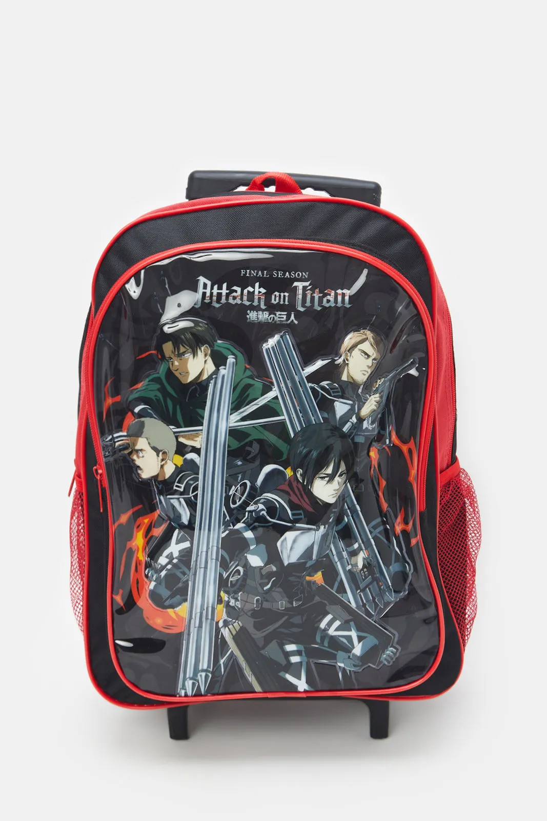 Boys Black And Red Attack On Titan Print Trolley Set (5 Piece)