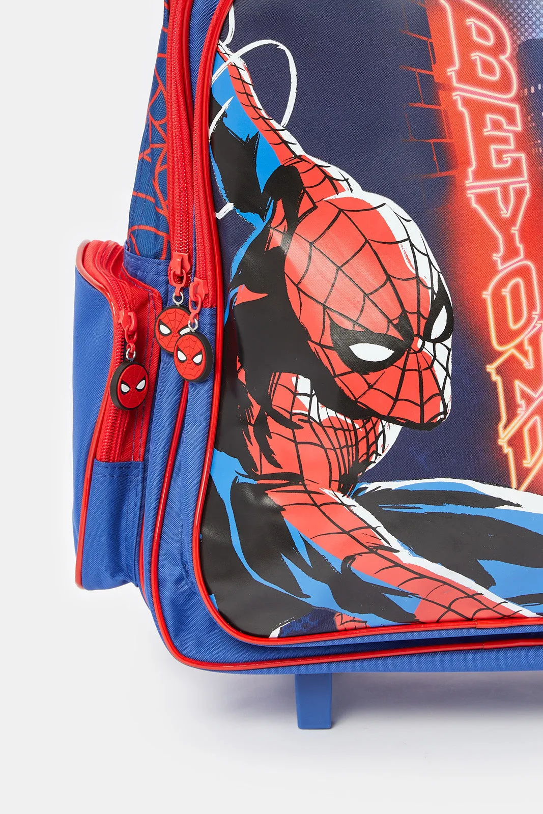 Boys Blue And Red Spider Man Print 18" Trolley Bag