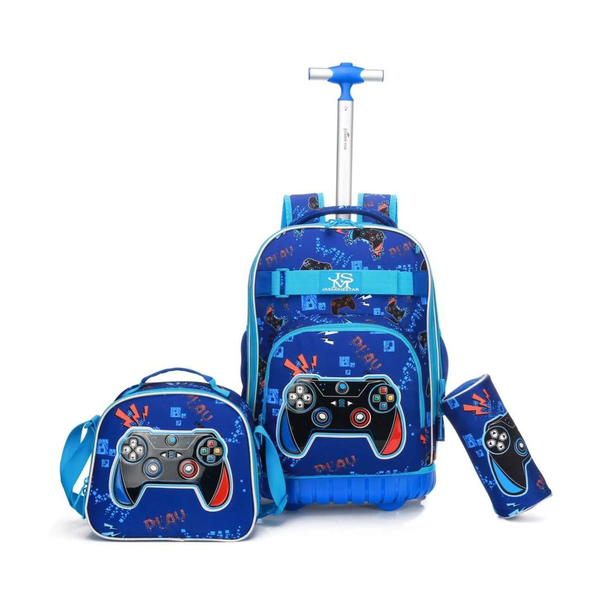 Boys Video Game 3-Piece Trolley Backpack Set