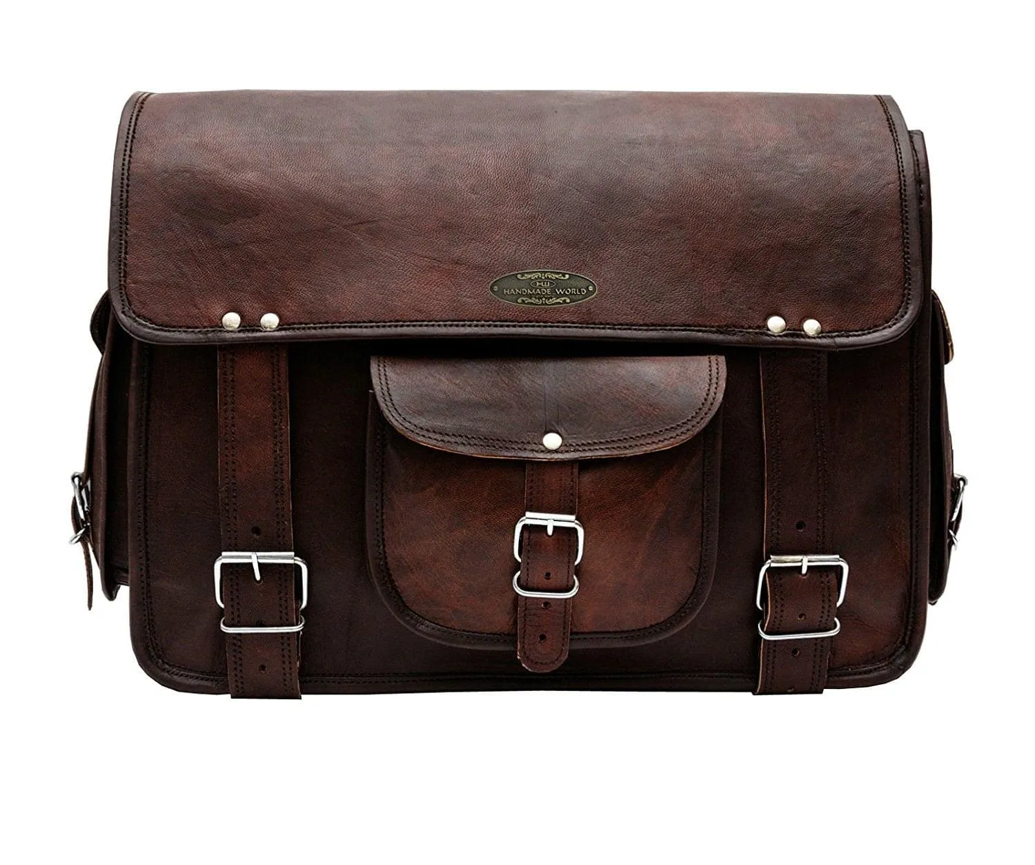 Brown Leather Messenger Bag 15 Inch