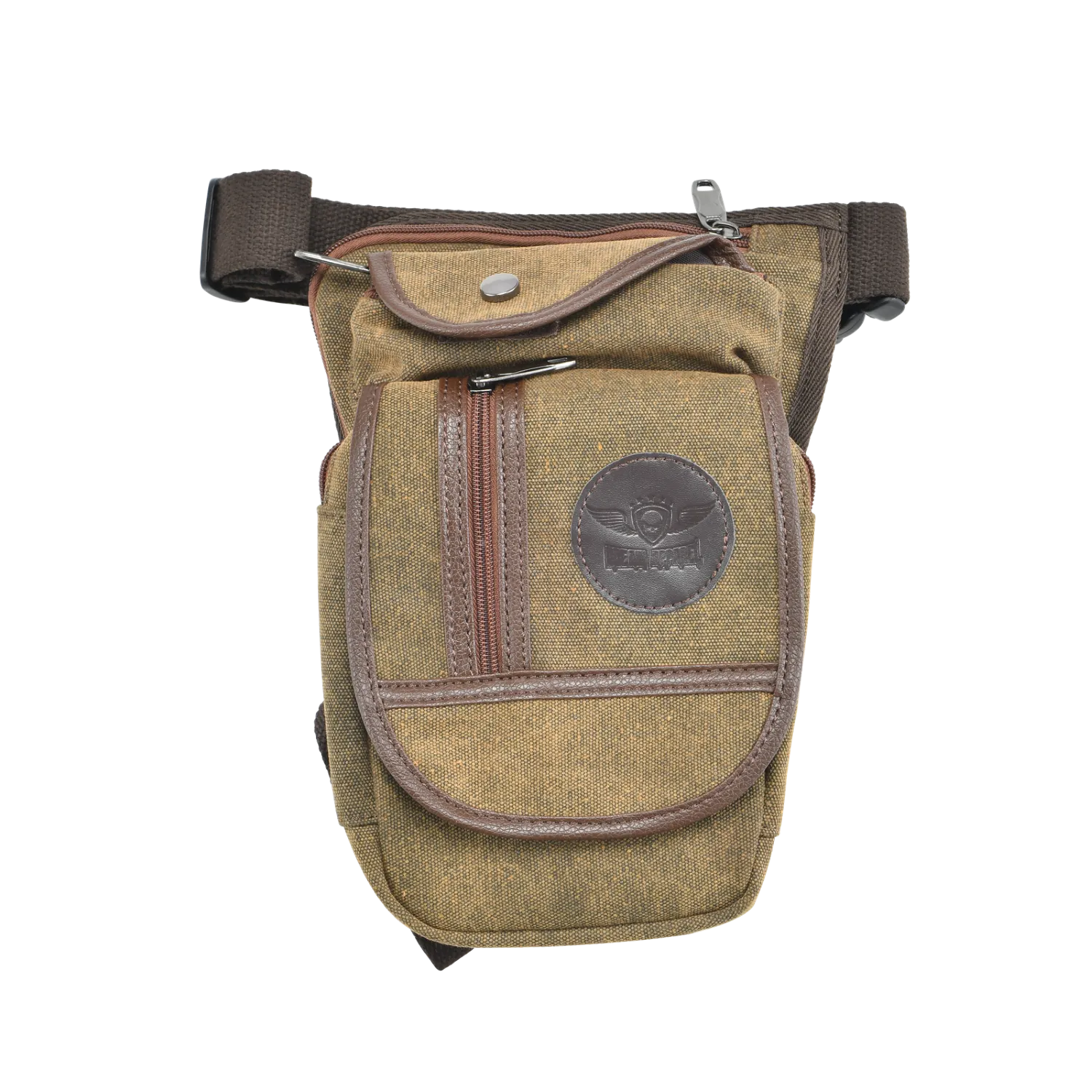 Brown Thigh Bag, Leg Bag Canvas