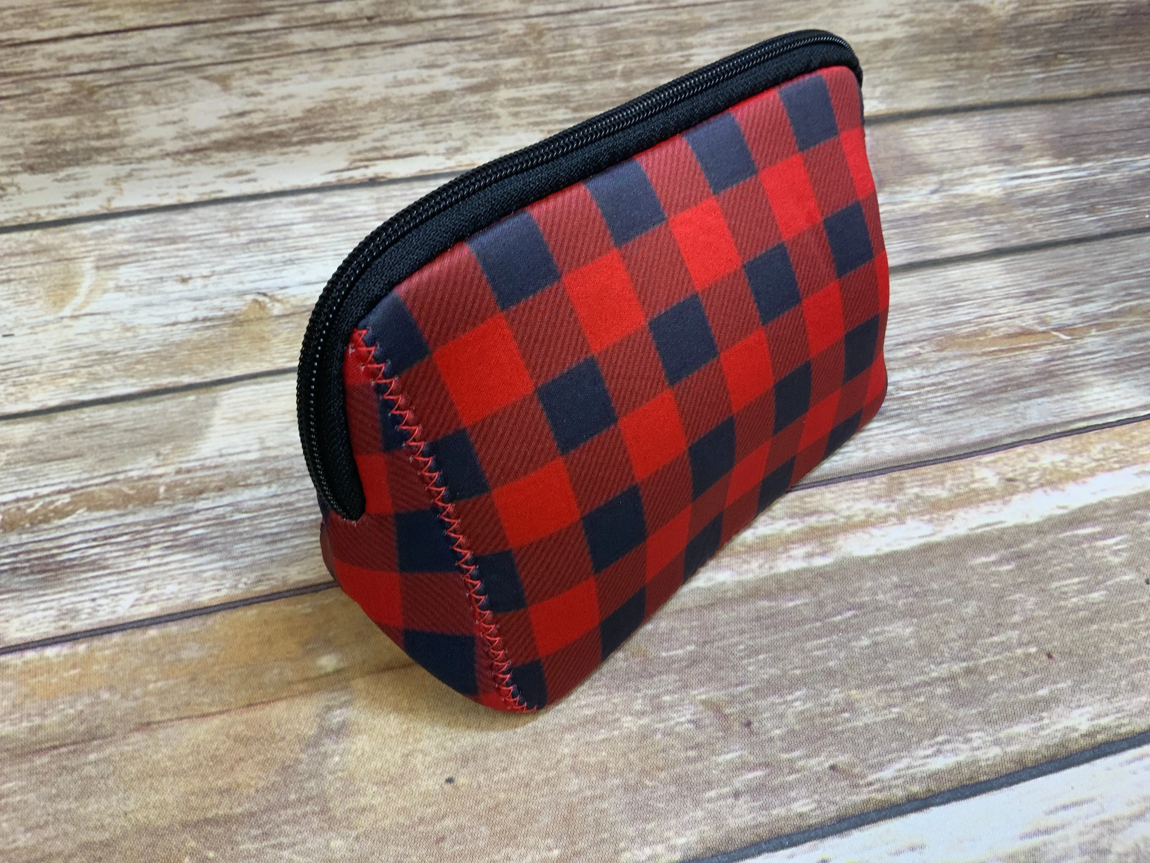 Buffalo Plaid Neoprene Cosmetic Bag/Accessory