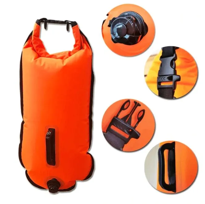 Buoy Bag - Safety Float and Drybag for Open Water Swimmers, Triathletes, Kayakers and Snorkelers