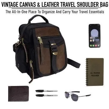 Canvas & Leather Vintage Travel Shoulder Bag