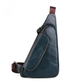 Casual Men's Leather Chest Bag J6420