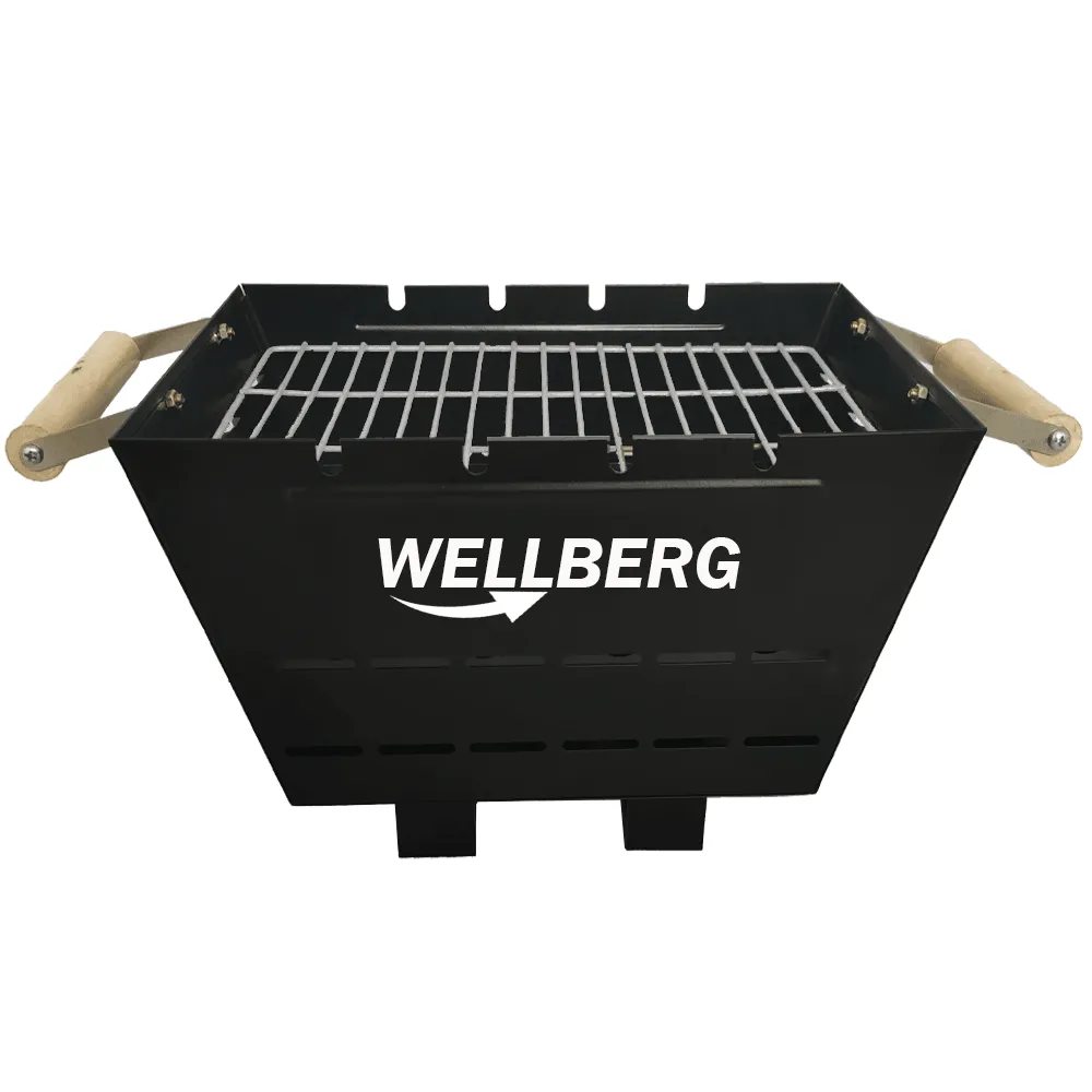 Charcoal Grill Barbecue, Metal Leg with 4 Skewers