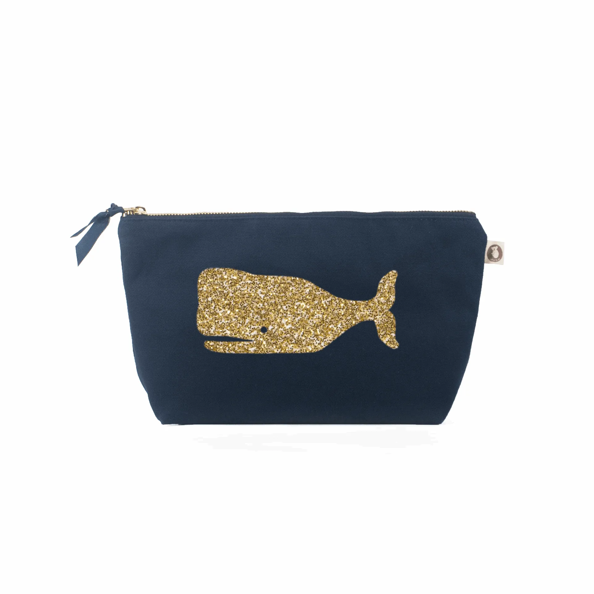 Clutch Bag: Navy with Gold Whale