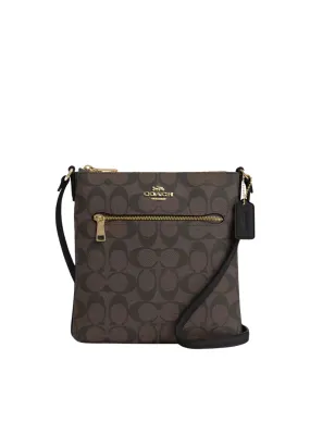 Coach Rowan File Crossbody Bag In Signature Canvas In Brown Black CS192