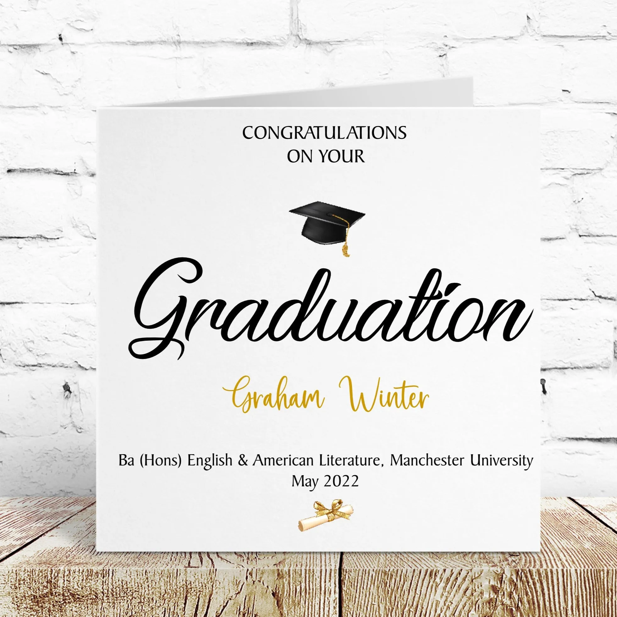 Congratulations Graduation Gift Bag, Custom Personalised With Graduates Name