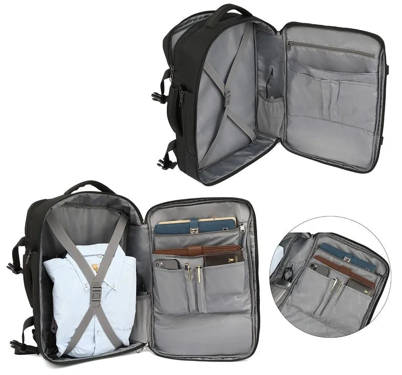 CoolBELL Laptop Messenger Bag & Convertible Backpack | 2 in 1 | 15.6 Inch | Black