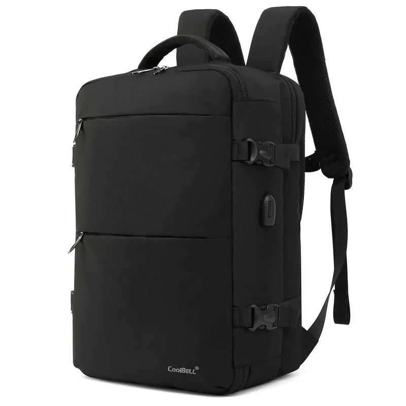 CoolBELL Laptop Messenger Bag & Convertible Backpack | 2 in 1 | 15.6 Inch | Black