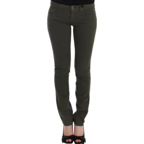 Costume National Chic Green Slim Leg Designer Jeans